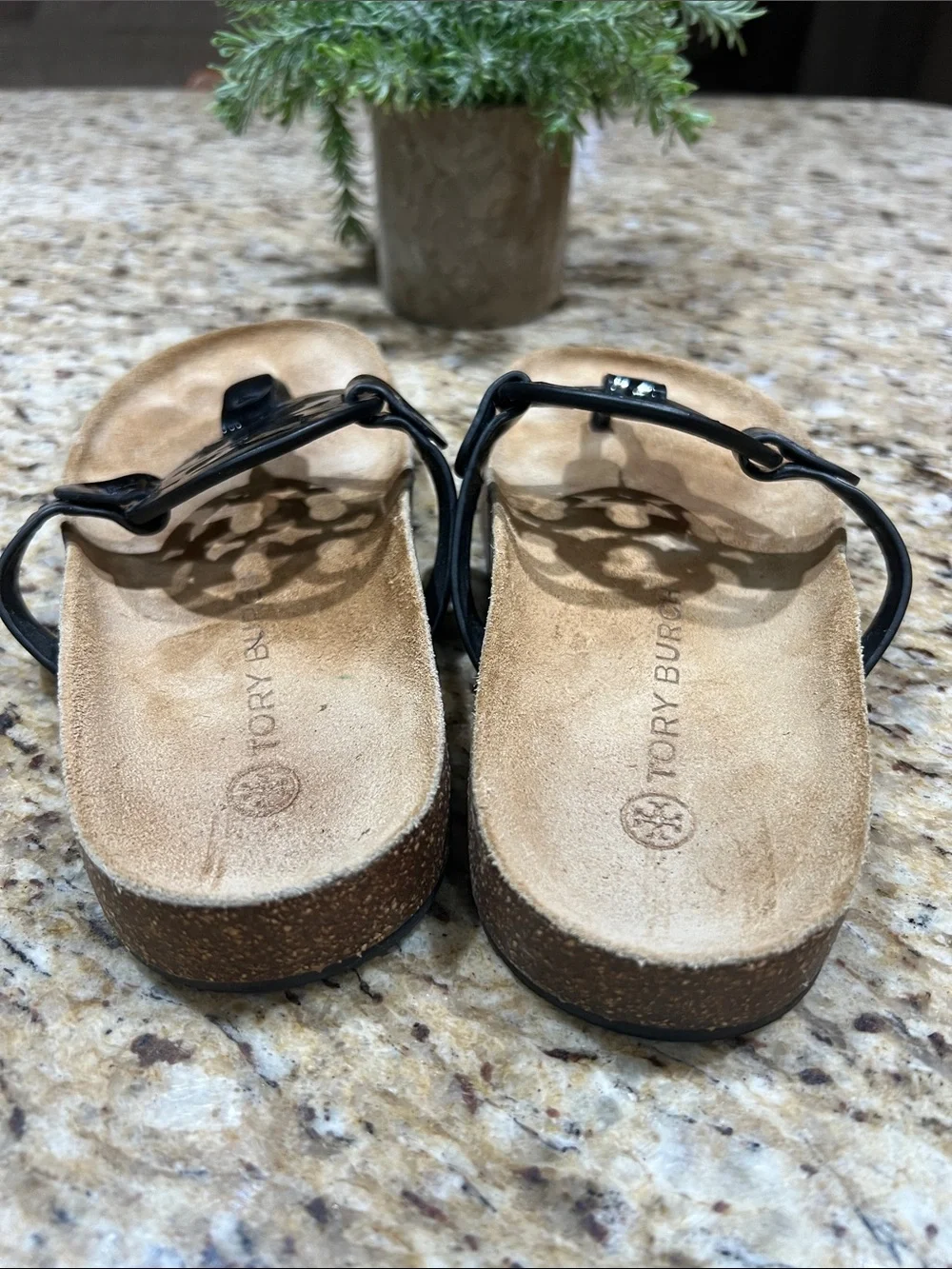 Tory Burch Black/Natural Miller Cloud Sandals 6M